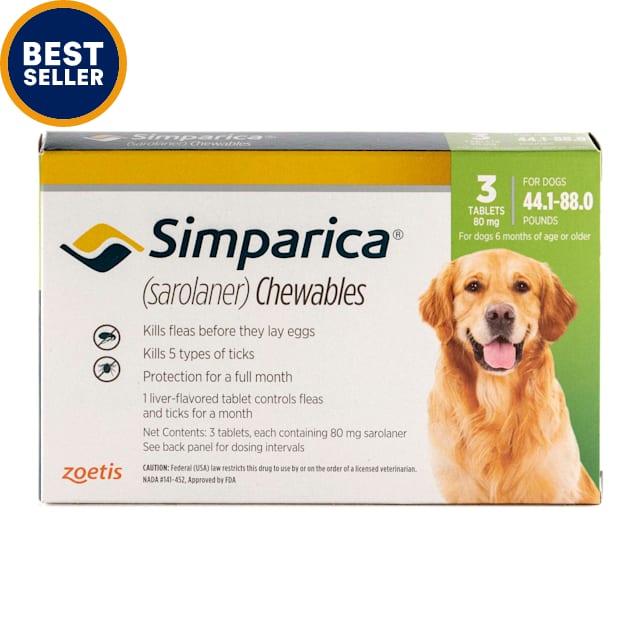 Simparica Chewable for Dogs 44.1-88 lbs, 3 Month Supply - Carousel image #1