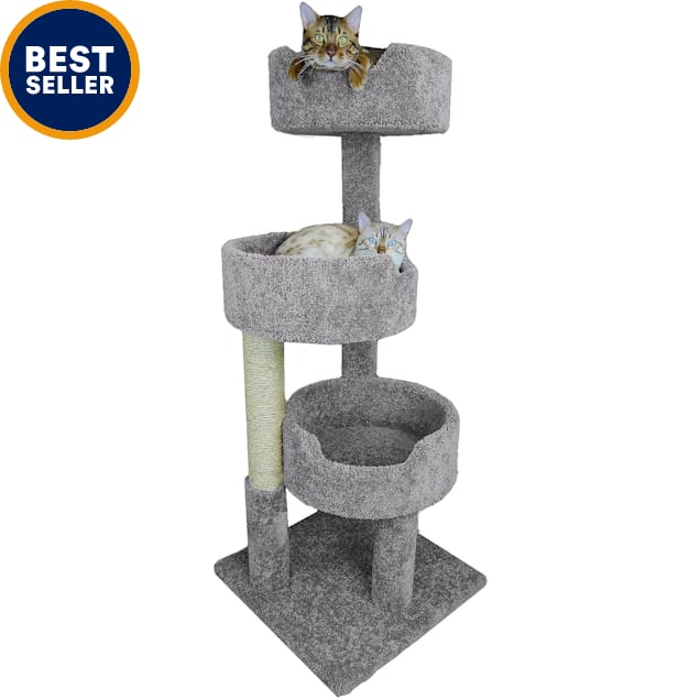 New Cat Condos 3 Level Grey Deluxe Kitty Pad 52 H Petco