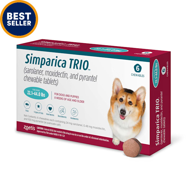 Simparica Trio 22.1-44 lbs. Dogs, 6 Month Supply - Carousel image #1