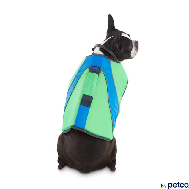 YOULY The Beach Bum Green & Blue Dog Flotation Vest, XX-Small