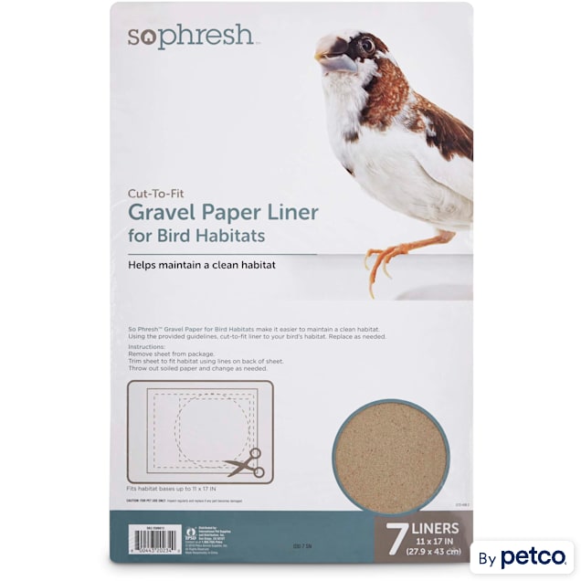 So Phresh Gravel Paper Liner for Bird Habitats, 11" X 17", 7 Count - Carousel image #1