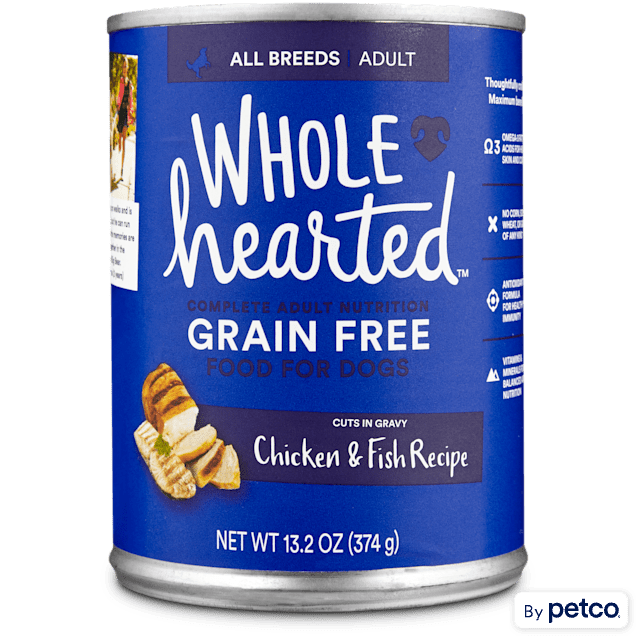 WholeHearted Grain Free Adult Chicken and Fish Recipe Wet Dog Food, 13.2 oz. - Carousel image #1