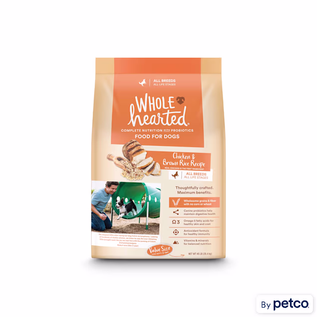 WholeHearted All Life Stages Chicken and Brown Rice Recipe Dry Dog Food, 45 lbs. - Carousel image #1