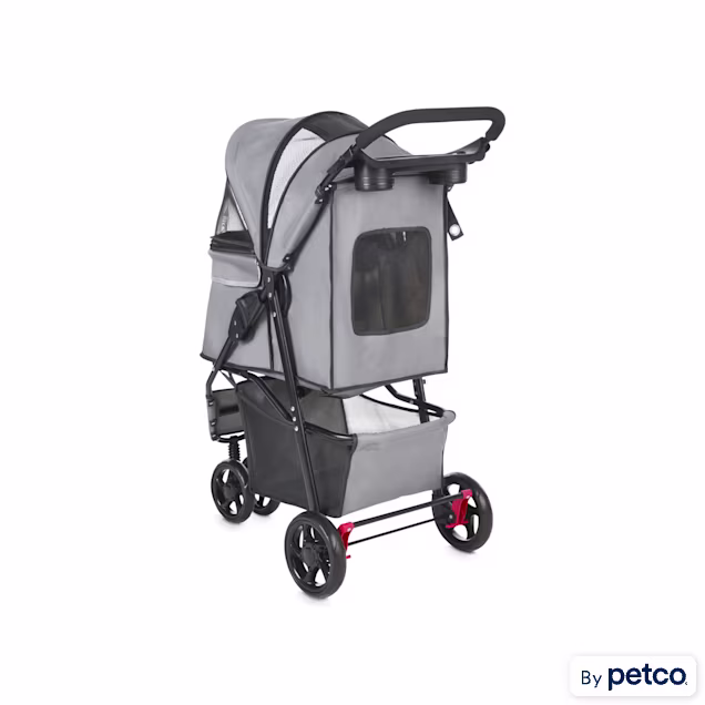 EveryYay Collapsible Pet Stroller, 33'' L X 18'' W X 38'' H, Grey - Carousel image #1