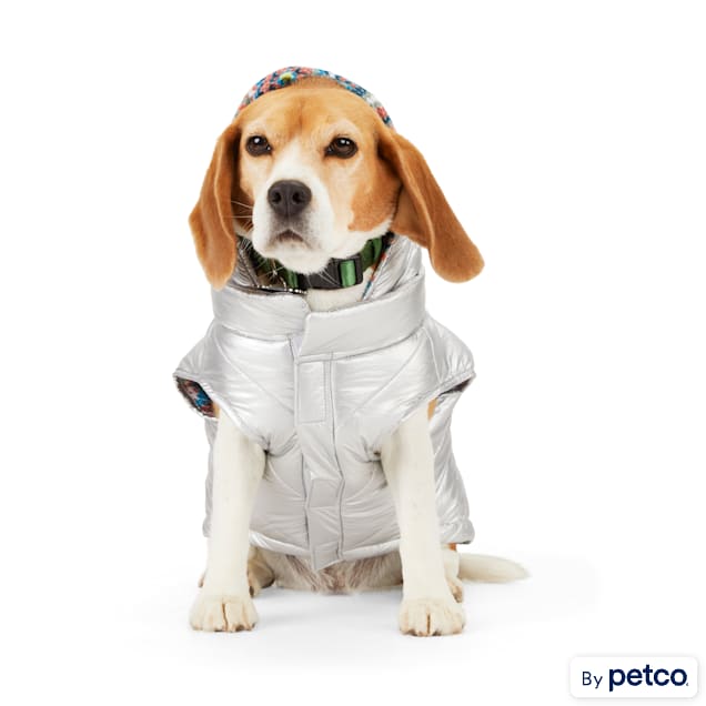 YOULY The Explorer Metallic Dog Puffer Jacket, 3X-Large - Carousel image #1
