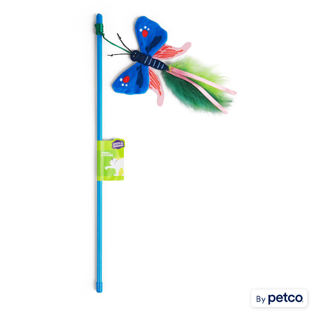 Leaps & Bounds Butterfly Cat Teaser Toy, Large - Carousel image #1