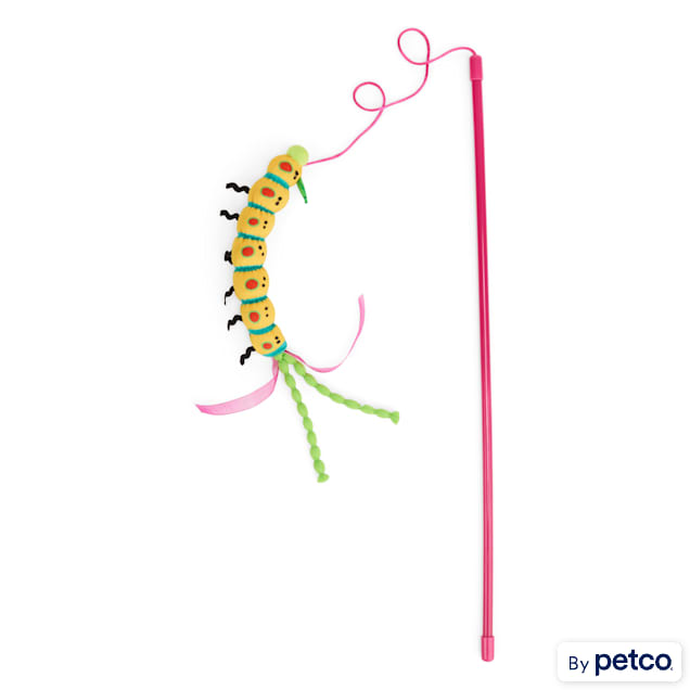 Leaps & Bounds Yellow Caterpillar Cat Teaser Toy, Large - Carousel image #1