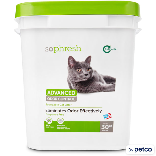 So Phresh Advanced Odor Control Scoopable Fragrance Free Cat Litter, 30 lbs. - Carousel image #1