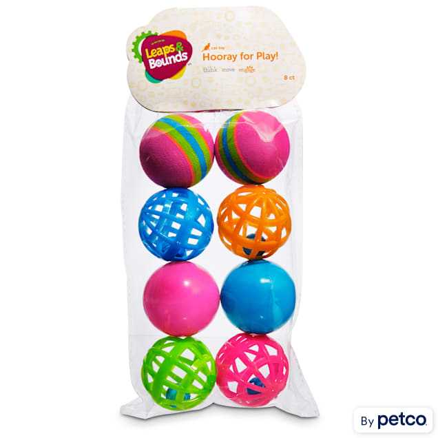 Leaps & Bounds Variety Pack of Balls Cat Toys, Pack of 8 Balls - Carousel image #1