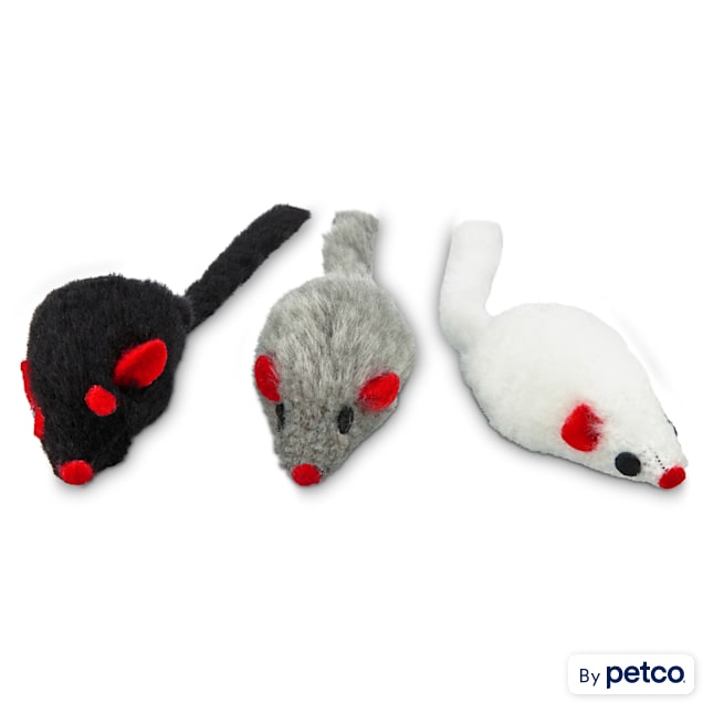 Leaps & Bounds Fuzzy Mice Cat Toys with Catnip, Medium, Pack of 12