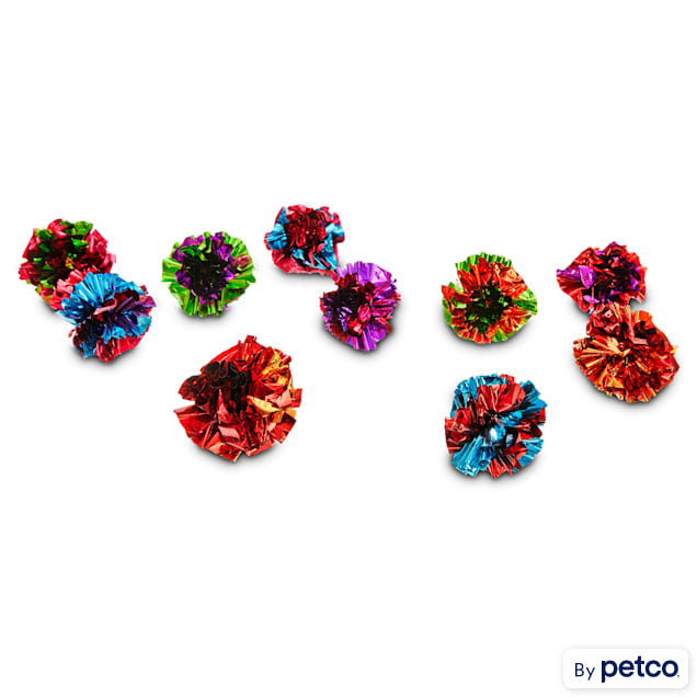 Leaps & Bounds Crinkle Balls Cat Toys, Small, Pack of 10 - Carousel image #1