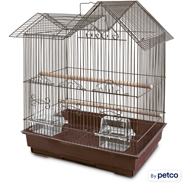 You & Me Parakeet Ranch House Cage, Brown - Carousel image #1