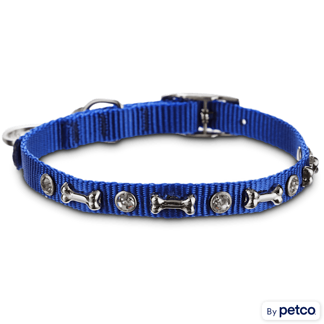 Bond & Co. Blue Bling Collar, For Necks 10"-12" - Carousel image #1