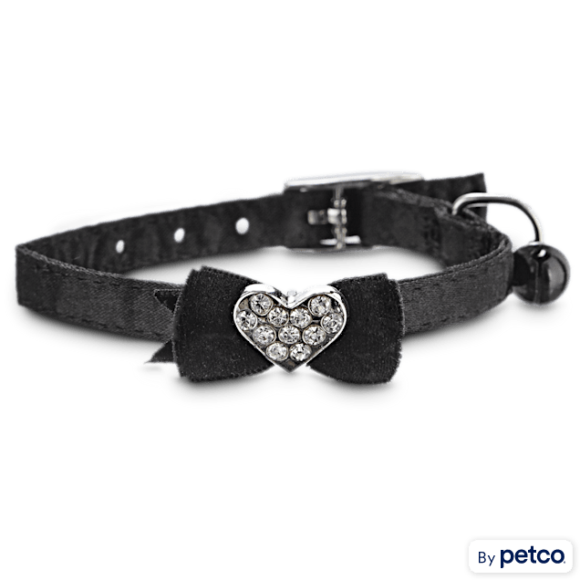 Bond & Co Black Fancy Bow Gem Kitten Collar - Carousel image #1