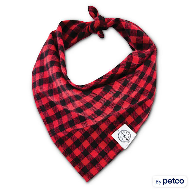 Bond & Co. Buffalo Checkered Dog Bandana, For Neck Sizes 12-15, Small