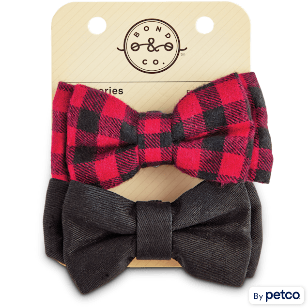 Bond & Co. Buffalo Check Dog Bowtie Set, 2PK - Carousel image #1