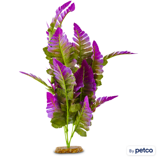 Imagitarium Silk Fern Purple Aquarium Plant, 12" L X 4" W - Carousel image #1