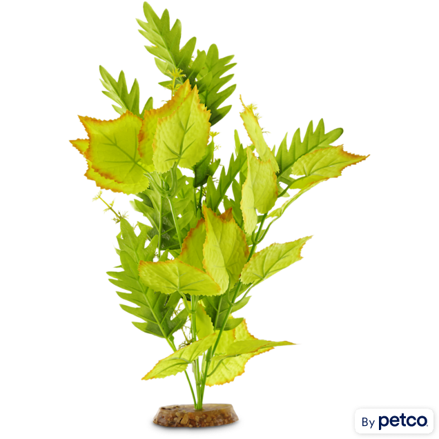 Imagitarium Yellow & Green Blossom Silk Aquarium Plant - Carousel image #1