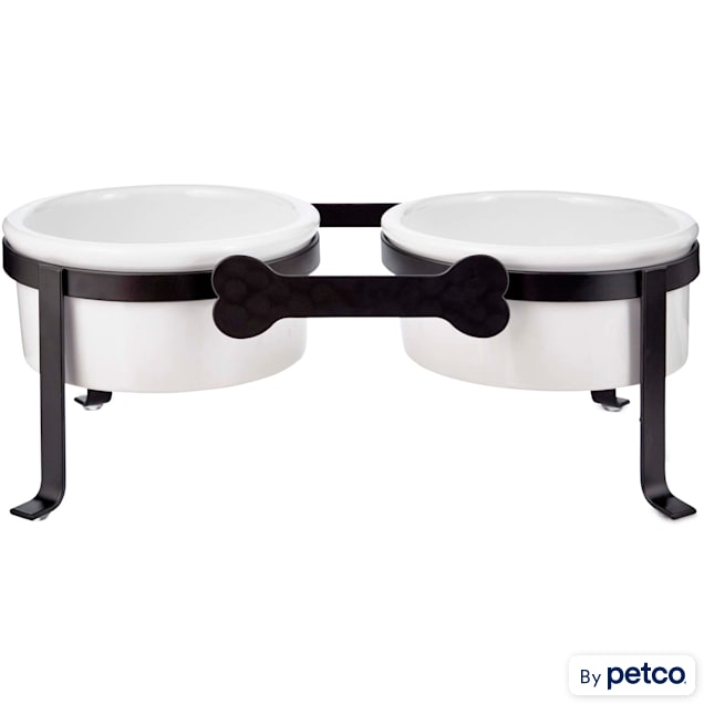 Harmony Elevated Iron Diner Ceramic Bowls for Dogs