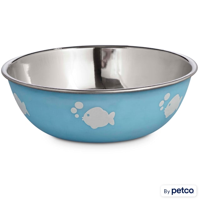 Harmony Blue Stainless Steel Cat Bowl, 1 Cup - Carousel image #1