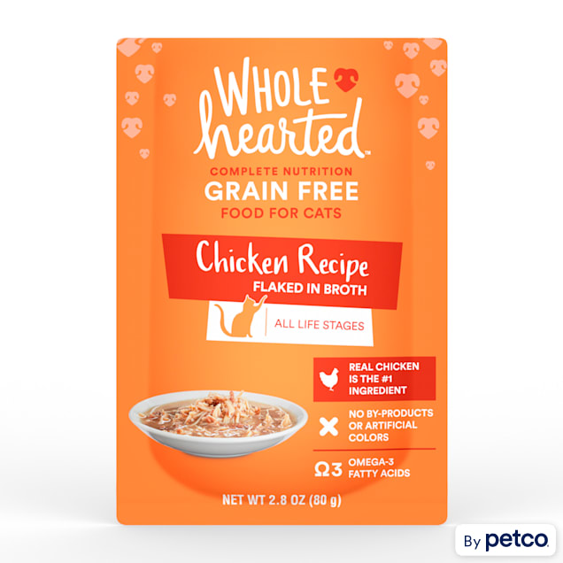 WholeHearted Grain Free Chicken Recipe Flaked in Broth Wet Cat Food, 2.8 oz., Case of 12 - Carousel image #1
