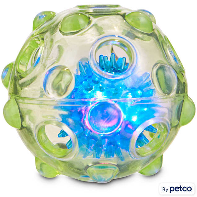Leaps Bounds Chomp and Chew Light Up Ball Dog Toy 3.5