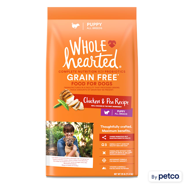WholeHearted Grain Free Chicken and Pea Recipe Dry Puppy Food, 25 lbs. - Carousel image #1