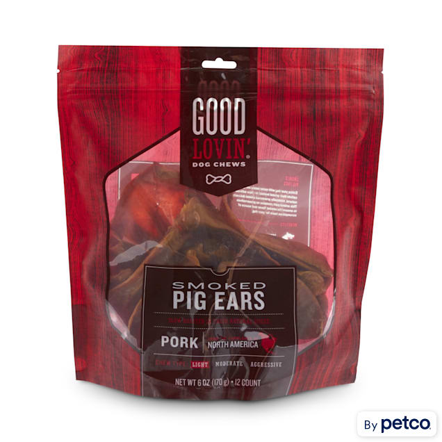 Good Lovin' Smoked Pig Ear Dog Chews, 6 oz., Count of 12 - Carousel image #1