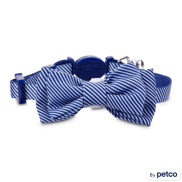 Seersucker bow shop tie dog collar