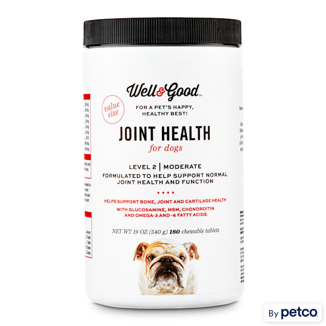 Well & Good Adult Level 2 Dog Joint Health Chewable Tablets, Count of 180 - Carousel image #1