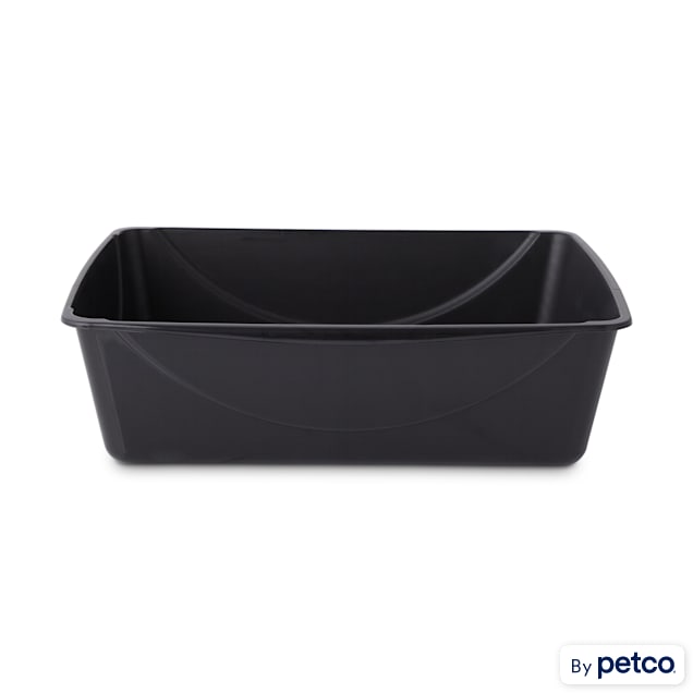 So Phresh Black Cat Litter Pan with Microban, 21.75" L X 16.75" W X 6.5" H - Carousel image #1