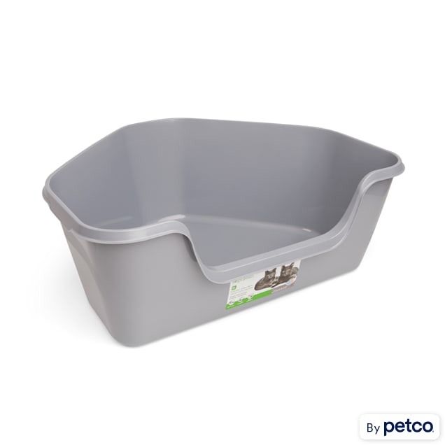FRISCO High Back Cat Litter Box, Extra Large, Gray, 23-in 