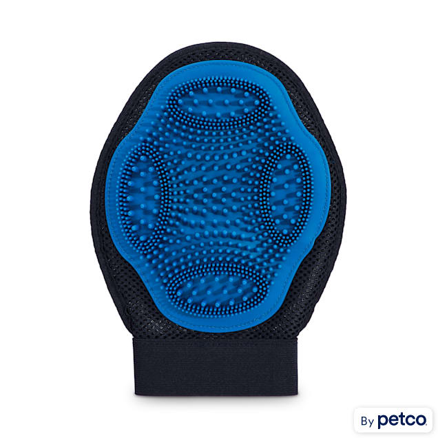 Well & Good 3-in-1 Blue Cat Grooming Mitt, 8" L - Carousel image #1
