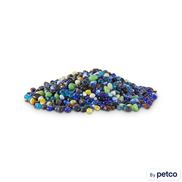 Imagitarium Blue Azure Pebble Glass Aquarium Gravel Accent Mix, 10 oz. - Carousel image #1