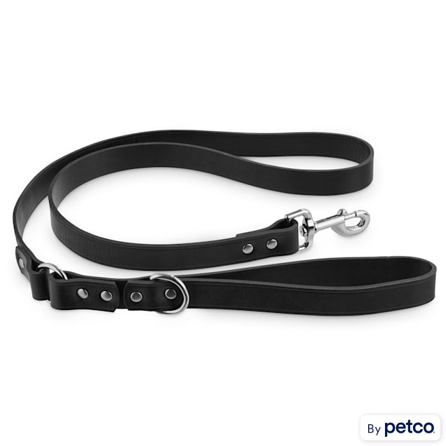 Bond & Co. Black Leather Dog Leash, 5 ft. - Carousel image #1