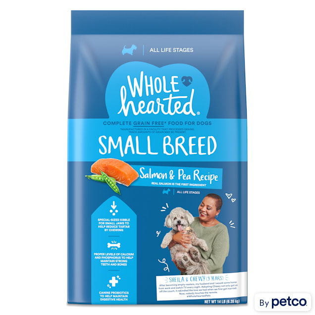 WholeHearted Grain Free Small Breed Salmon and Pea Recipe Dry Dog Food for All Life Stages, 14 lbs. - Carousel image #1