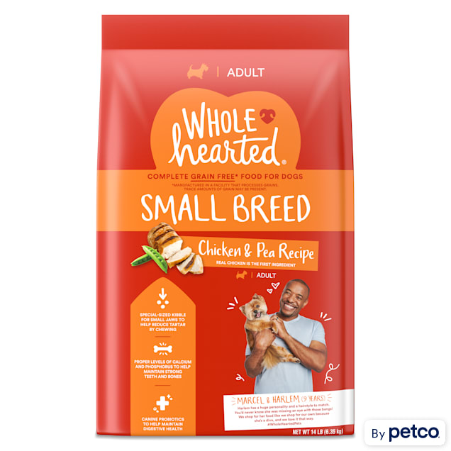 WholeHearted Grain Free Small Breed Chicken and Pea Recipe Adult Dry Dog Food 14 lbs