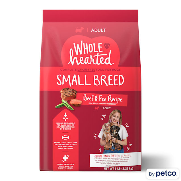 WholeHearted Grain Free Small Breed Beef and Pea Recipe Adult Dry Dog Food 5 lbs