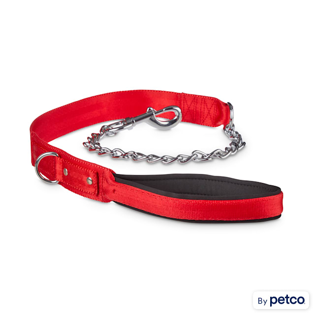 Good2Go Red Soft Grip Chain Leash for Big Dogs, 4 ft. - Carousel image #1