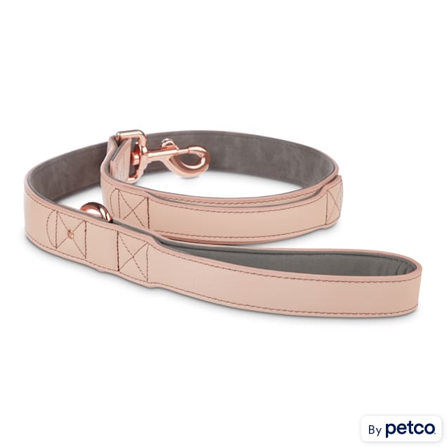 Bond & Co. Rose Gold and Leather Leash for Big Dogs, 4 ft. - Carousel image #1