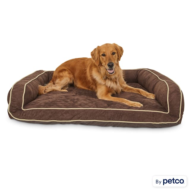 Memory Foam Brown Couch Dog Bed, 48" L x 36" W - Carousel image #1