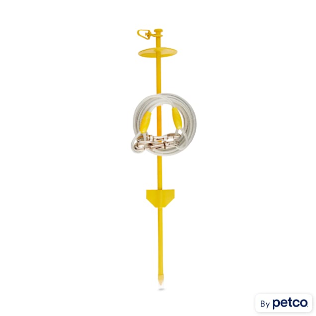 You Me Trusty Tether Tie Out Cable with Dome Stake for Dogs up to 150 lbs. 20 L X Large