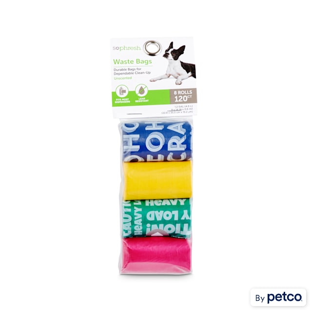So Phresh Bright Sayings Print Dog Waste Bag Refill Rolls, Count of 120 - Carousel image #1