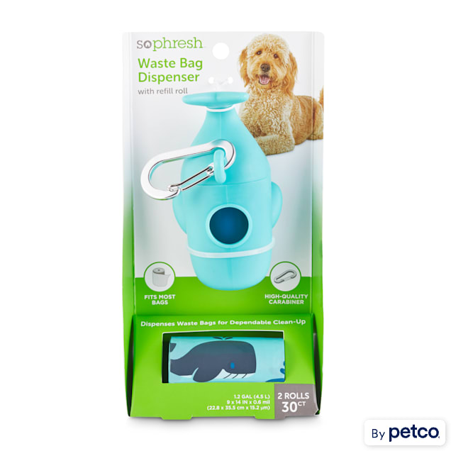 So Phresh Whale-Shaped Dog Waste Bag Dispenser with Refill Rolls - Carousel image #1