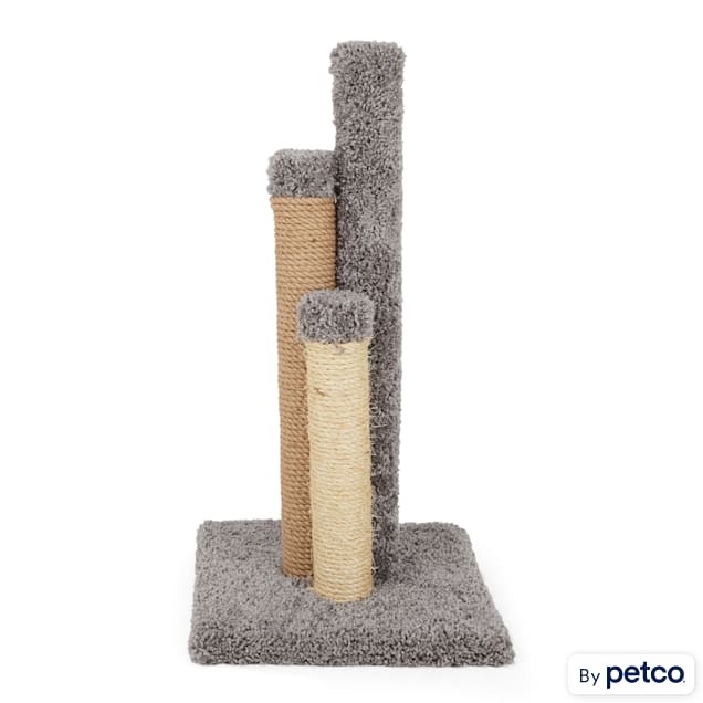 EveryYay Essentials Scratchin' The Surface 3-Sided Post with Toy Cat Scratcher, 14? L x 14? W x 26.5? H - Carousel image #1