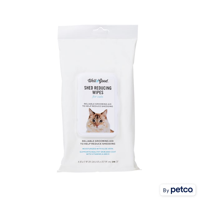 Well & Good Shed Reducing Cat Wipes, Pack of 24 - Carousel image #1