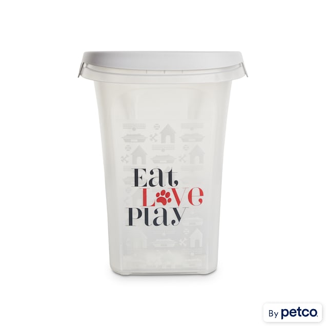 You & Me Eat, Love, Play Clear Food Storage Container for Dogs, 10.7" L X 8.5" W X 10.8" H - Carousel image #1