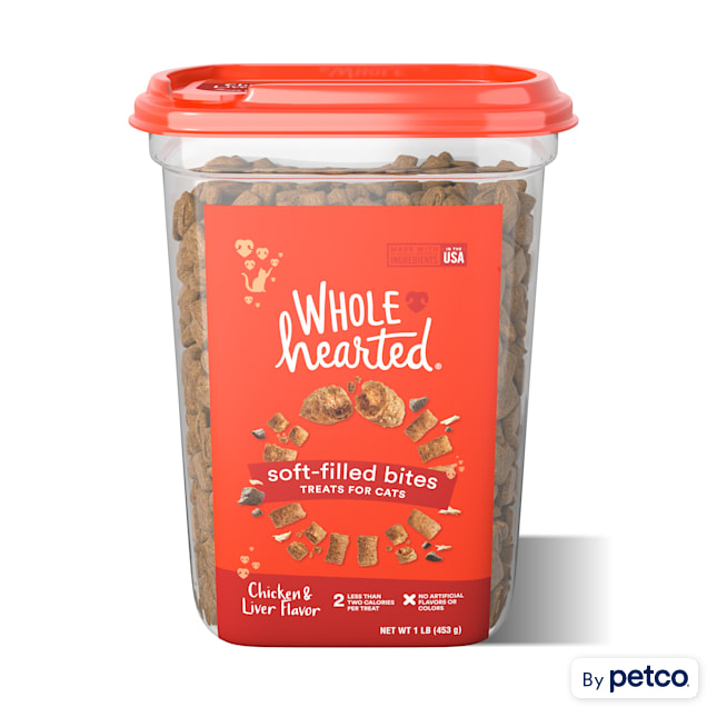 WholeHearted Soft Center Crunchy Chicken and Liver Flavor Treats for Cats, 16 oz. - Carousel image #1