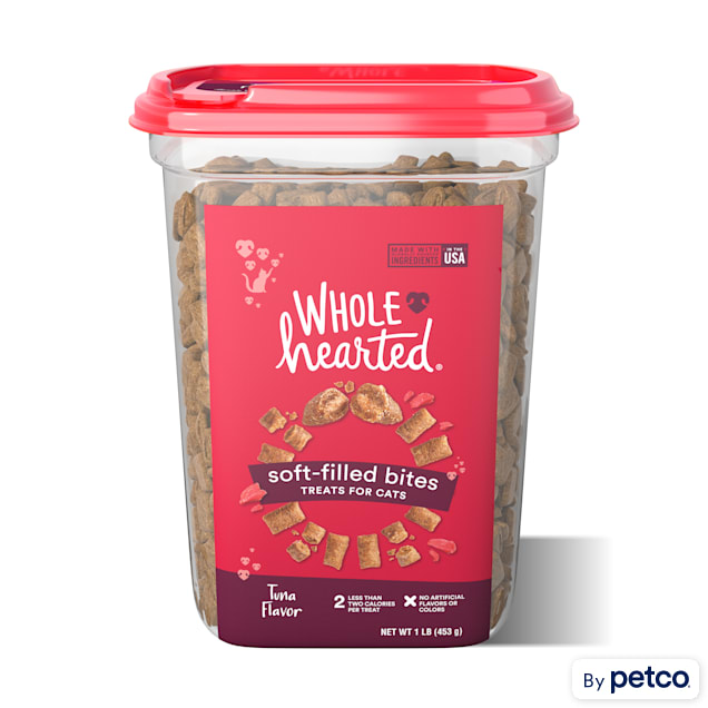 WholeHearted Soft Center Crunchy Tuna Flavor Treats for Cats, 16 oz. - Carousel image #1