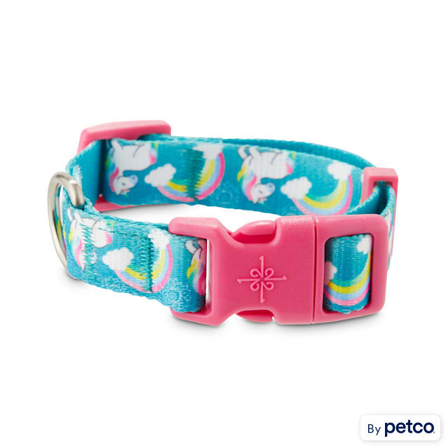 YOULY The Happy Go Lucky Rainbows and Unicorns Dog Collar Small